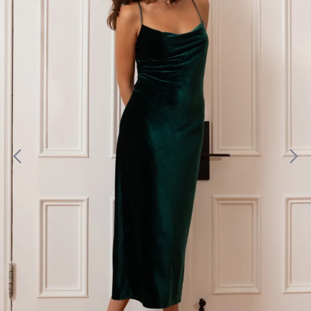 Jenny Yoo Benson Emerald Velvet Dress